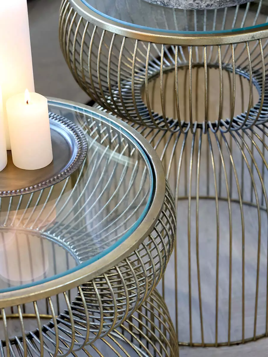 Bijzettafel met glazen blad