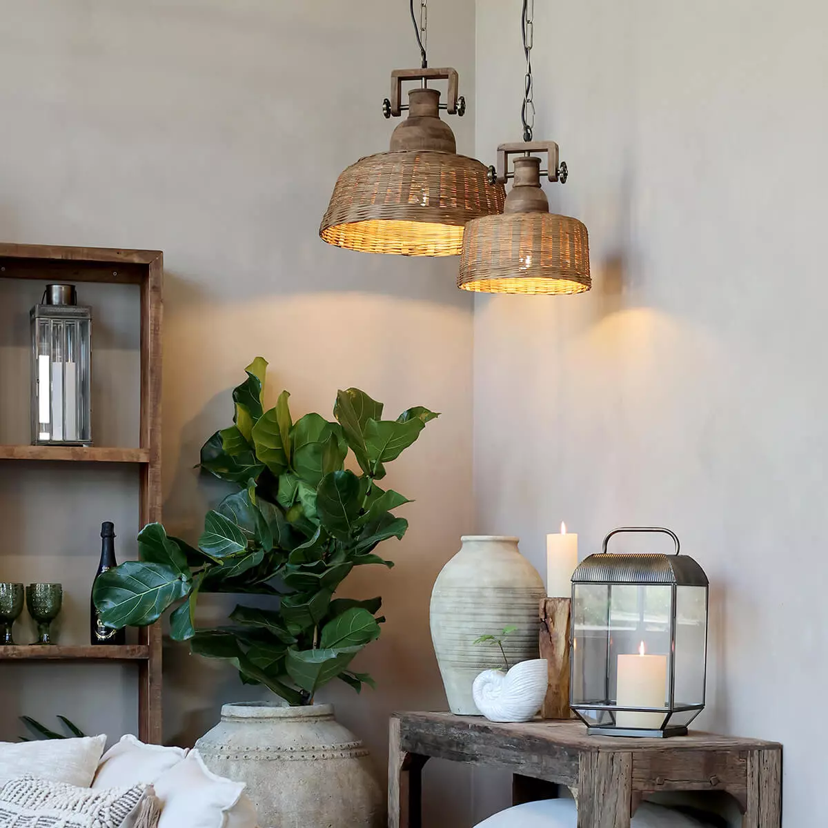 Pendant Lamp in wickered rattan - obrazek 2