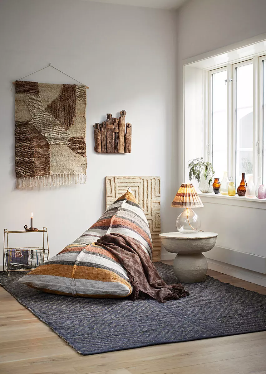 Preproga iz morske trave iz oglja z 2 stranicami