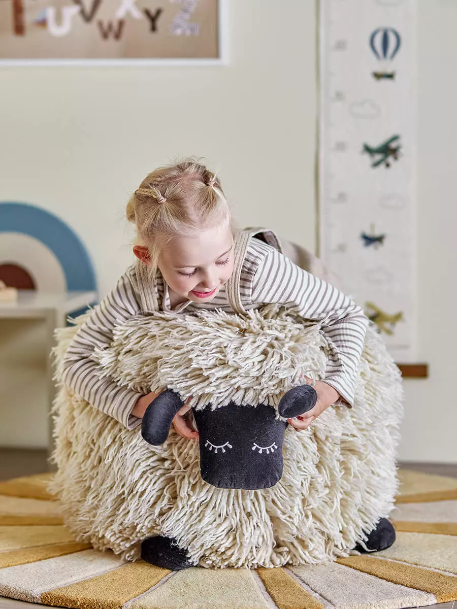Dolly Wool Pouf - Image 2