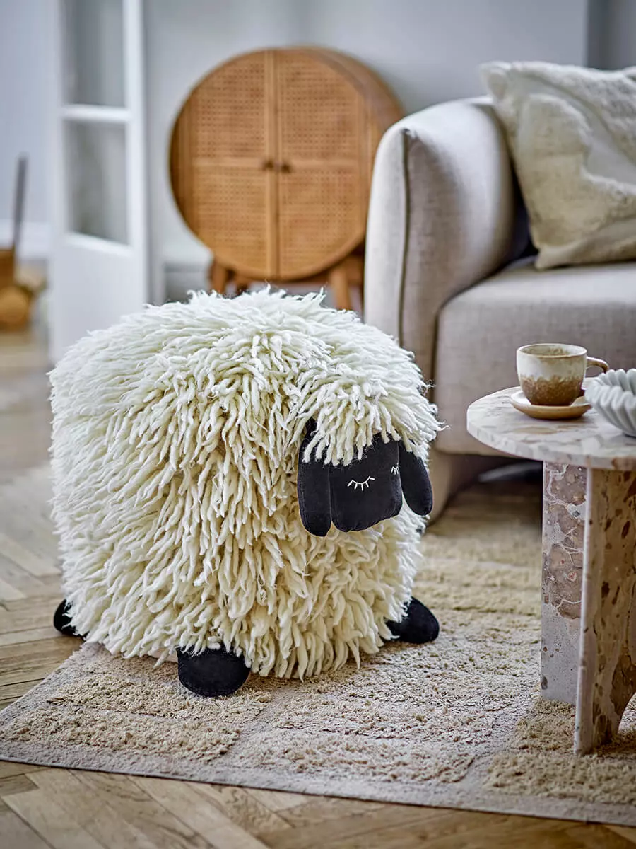 Dolly Wool Pouf - Image 3