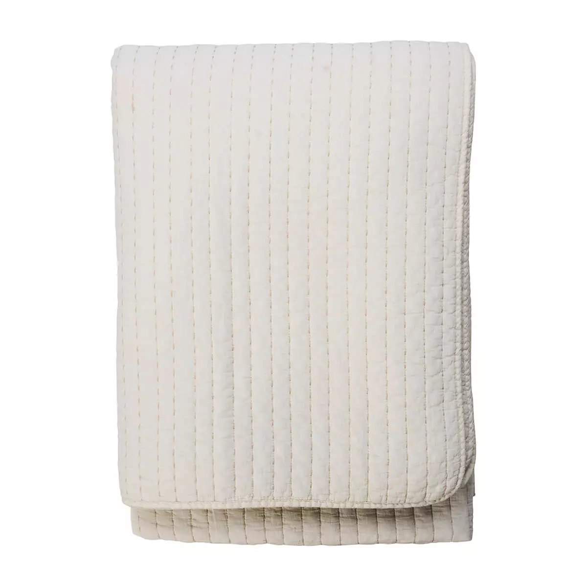 Prešita bombažna posteljna prevleka - slonokoščena kost