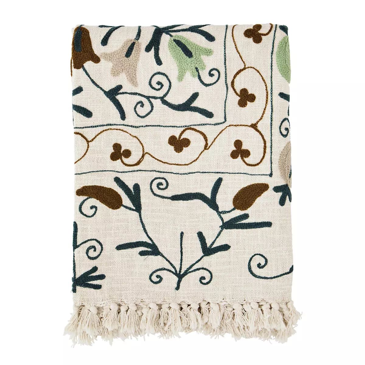 Suzani izvezen bombažni metulj - zelen