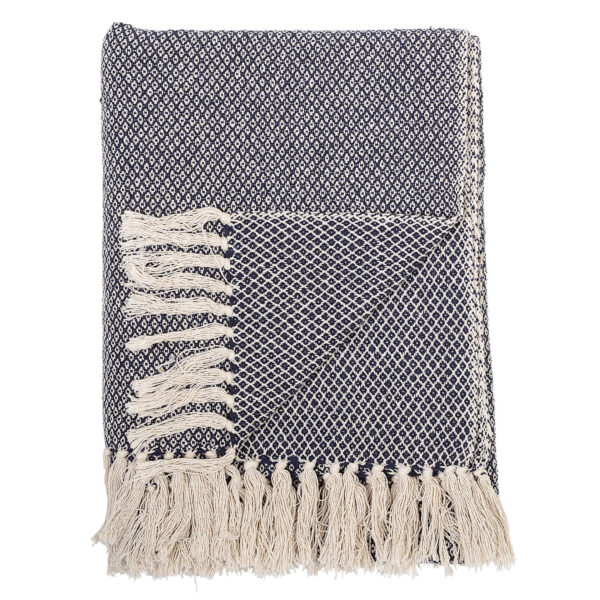 Donkerblauwe katoenen deken