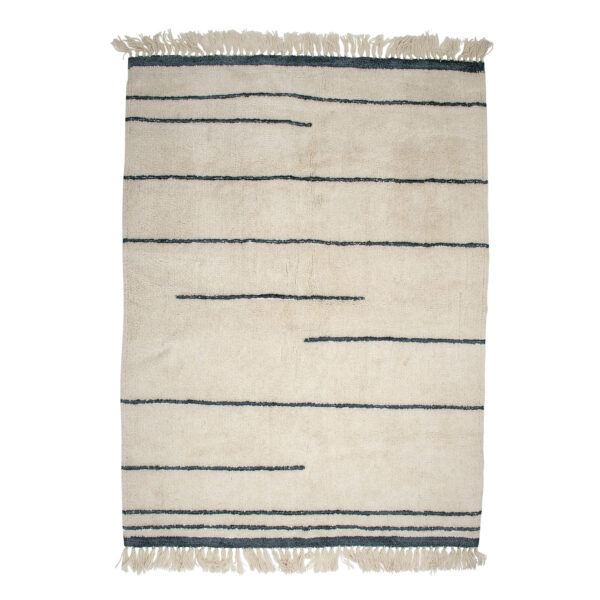 Wool rug with striped pattern