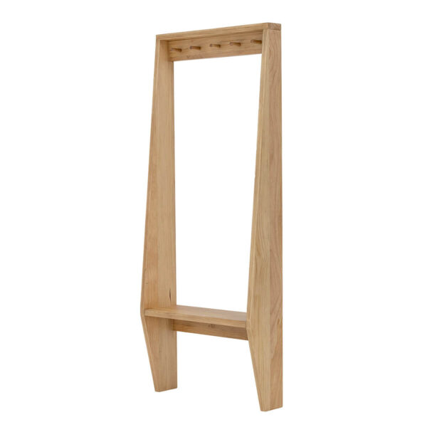 Coat rack in natural colour made of pine