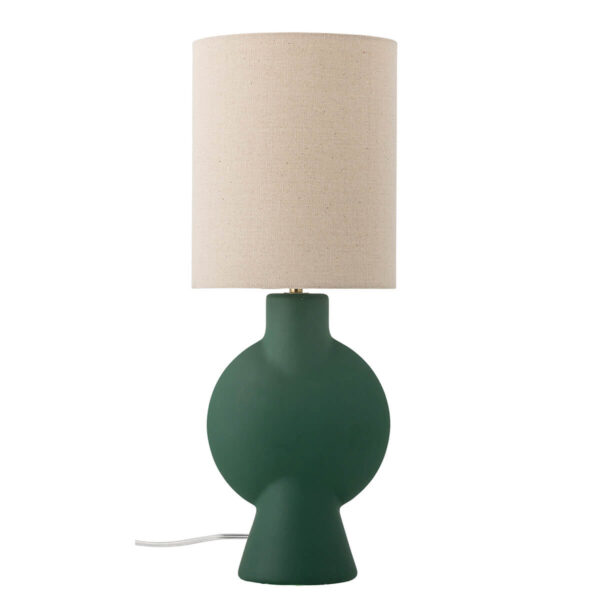 Zelená stolní lampa, kamenina