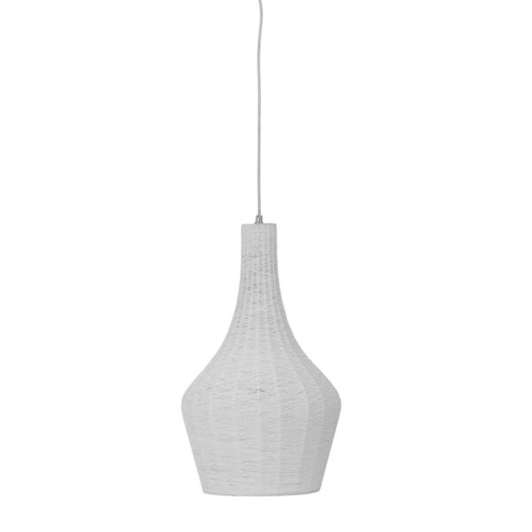 Bílá závěsná lampa