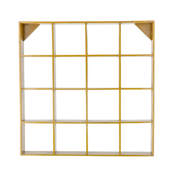 Yellow Wall Shelf, Reclaimed wood