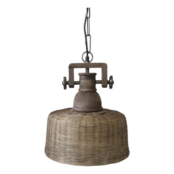Hanglamp in gevlochten rotan