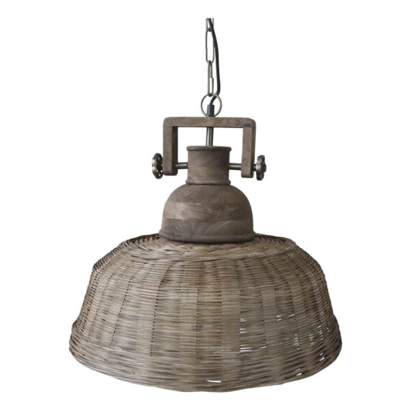 Hanglamp in gevlochten rotan