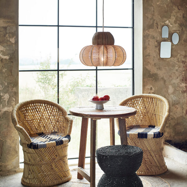 Round cafe table recycled wood